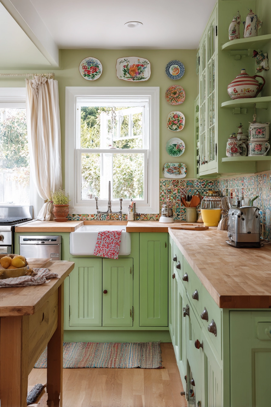 green kitchen cabinets 40