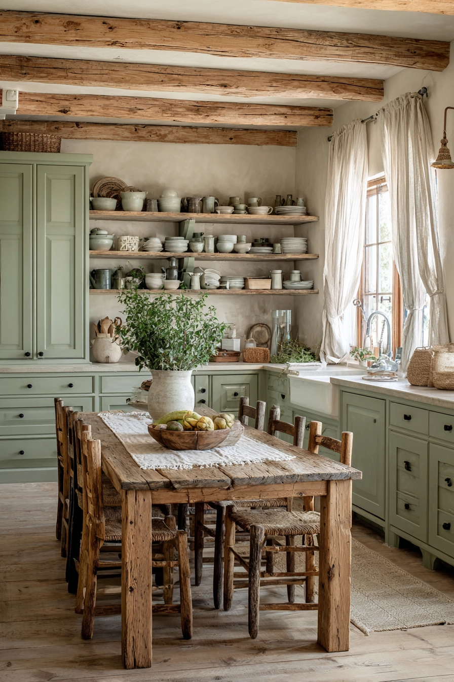 green kitchen cabinets 7