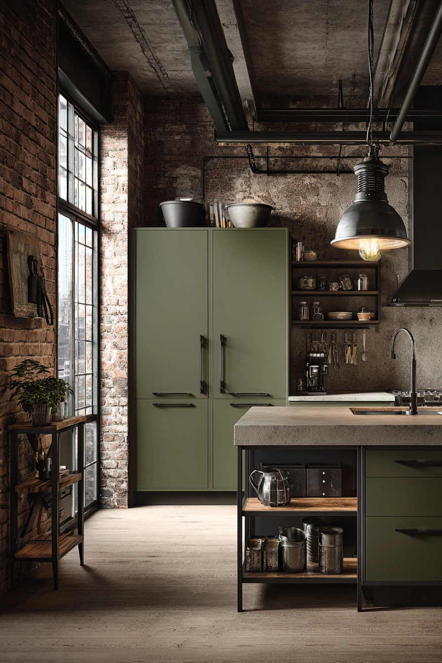 green kitchen cabinets 9