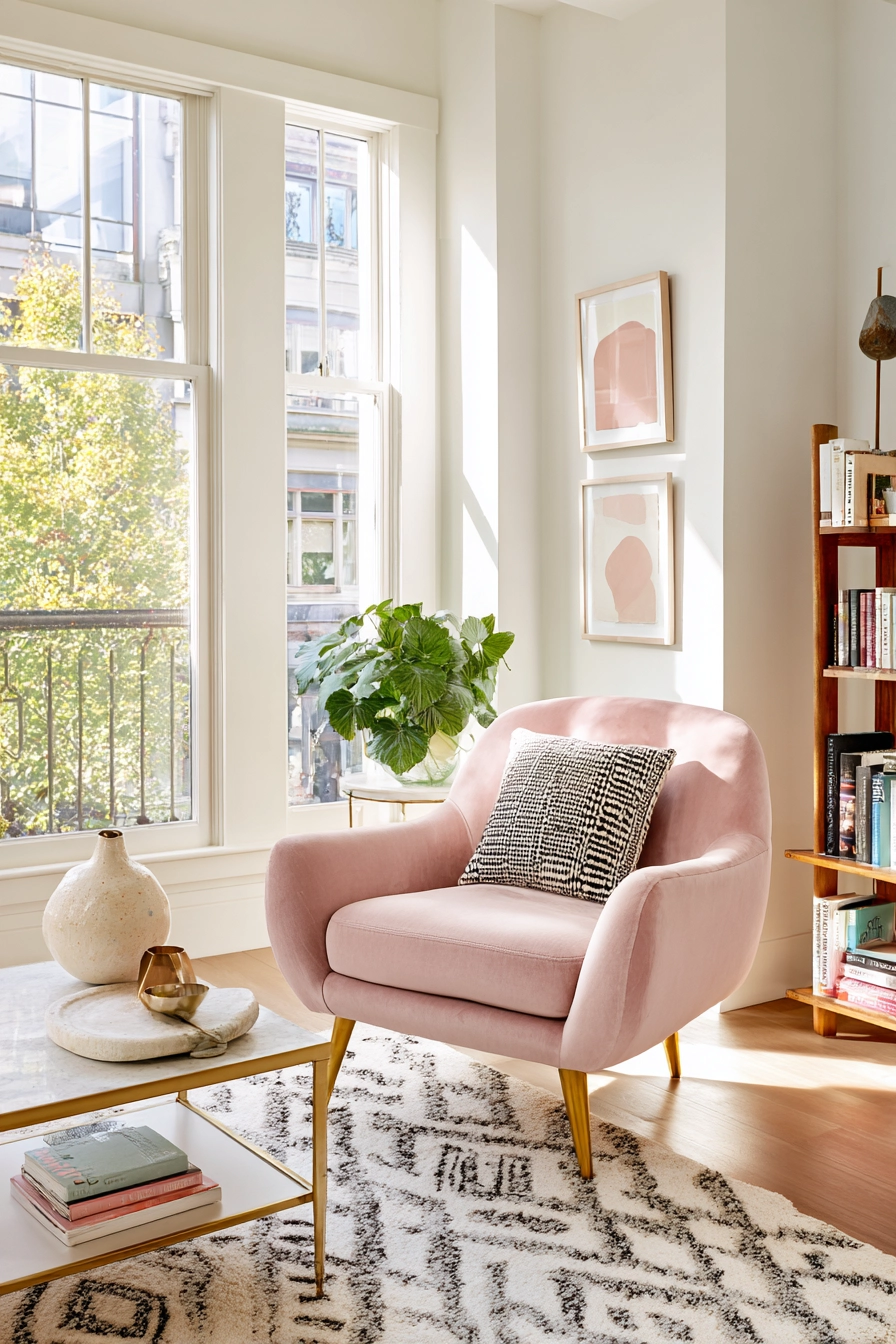 pink living room ideas 12