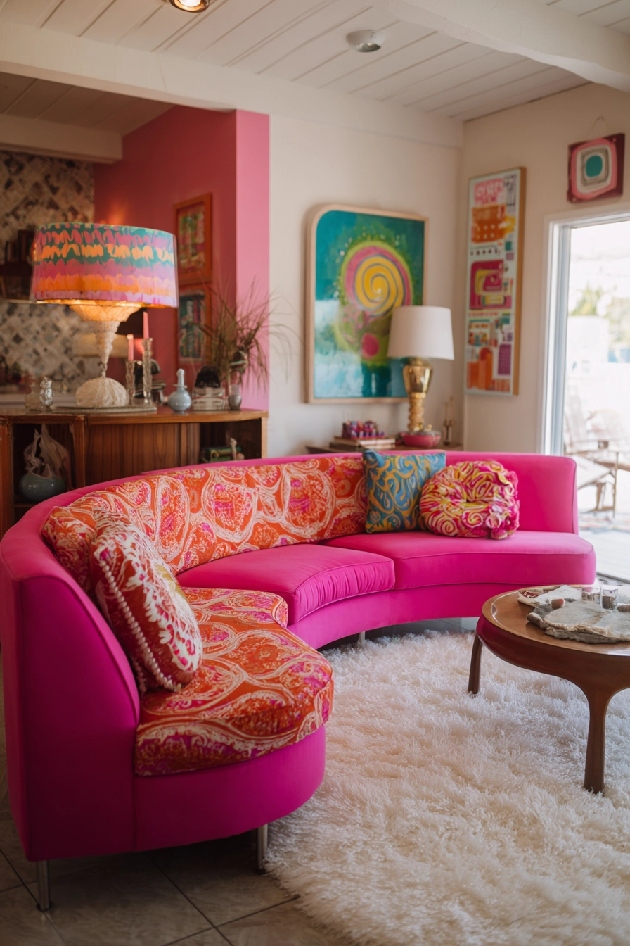 pink living room ideas 14