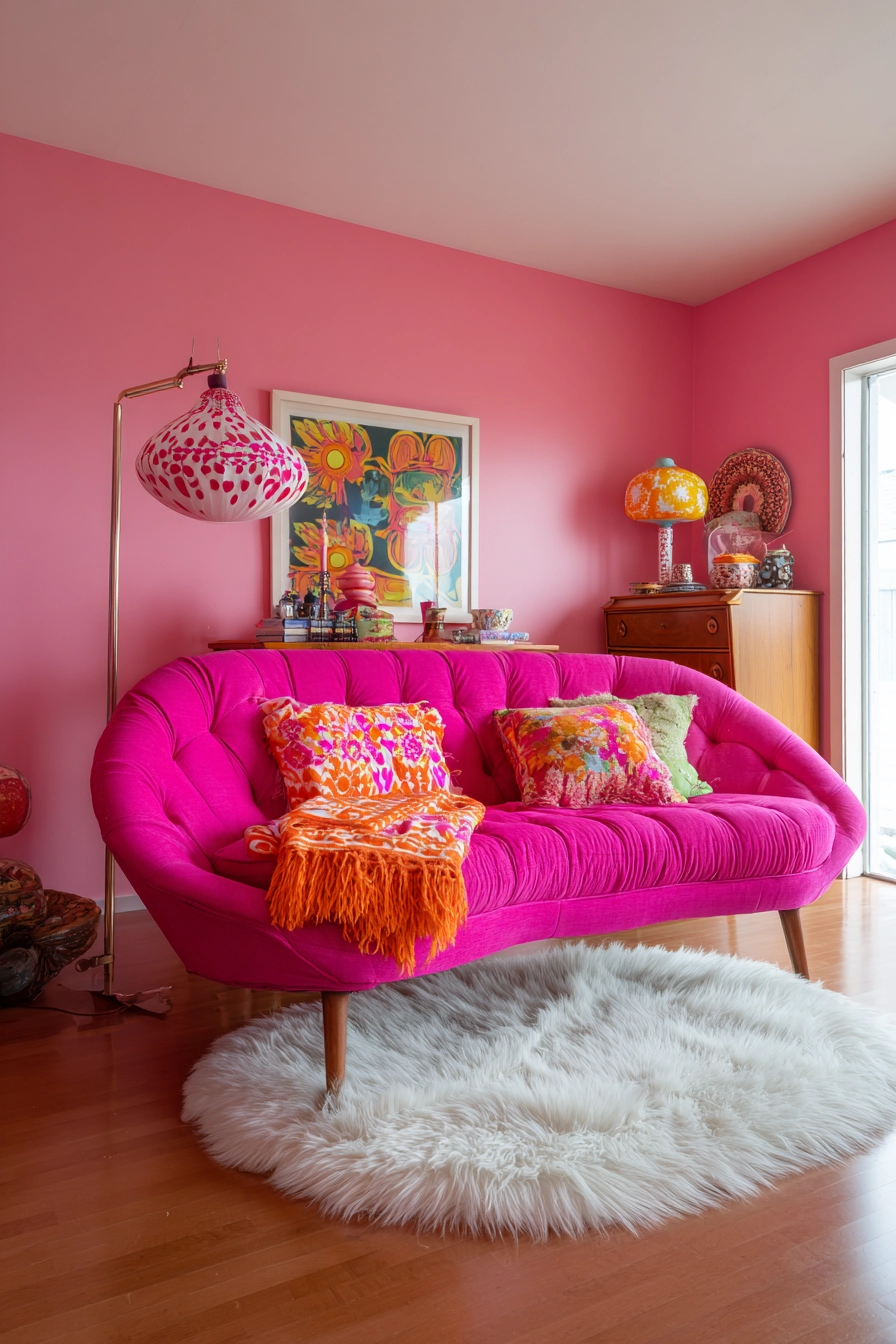 pink living room ideas 15