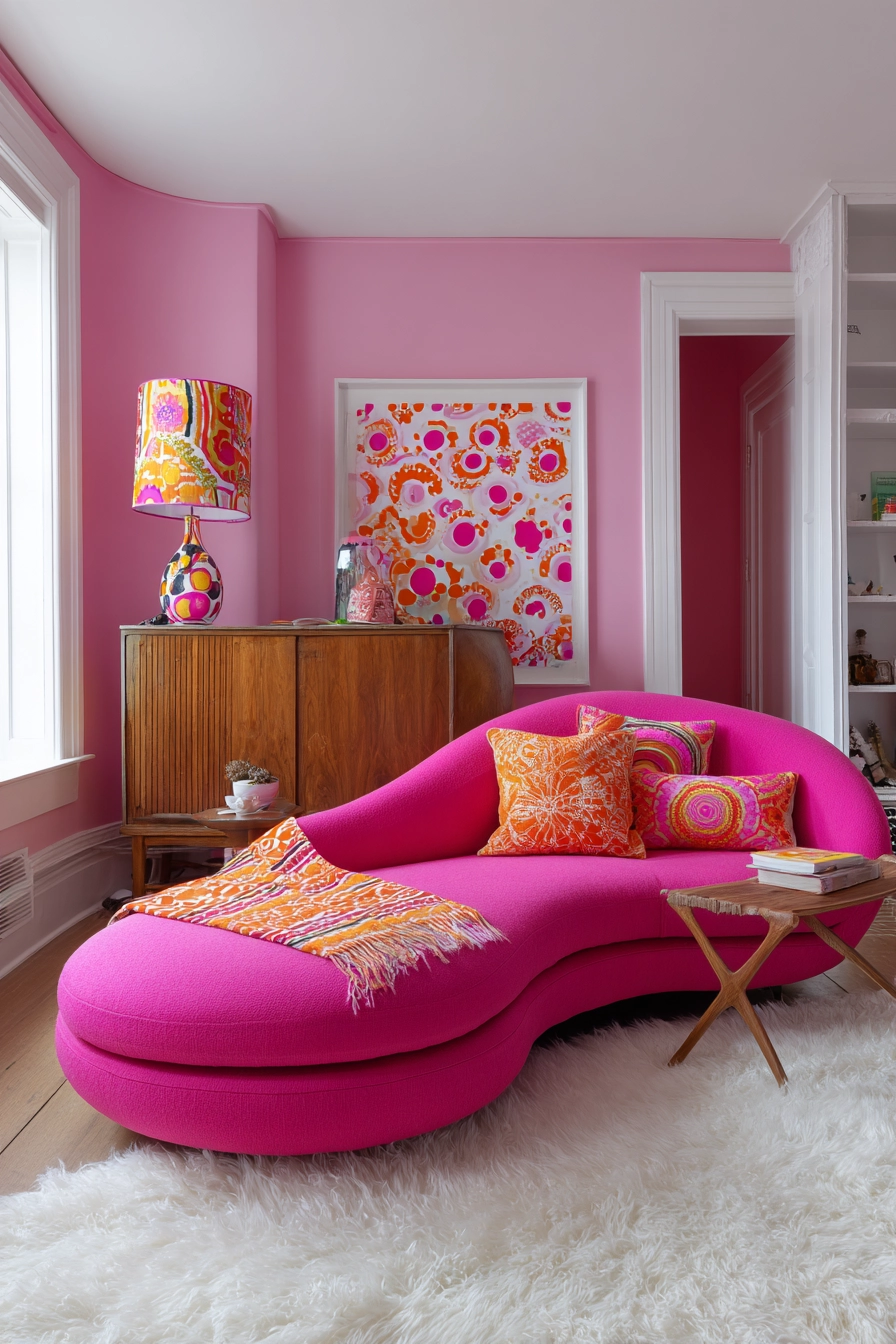 pink living room ideas 16
