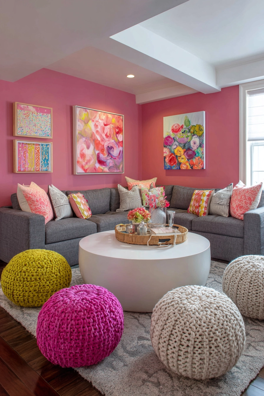 pink living room ideas 21