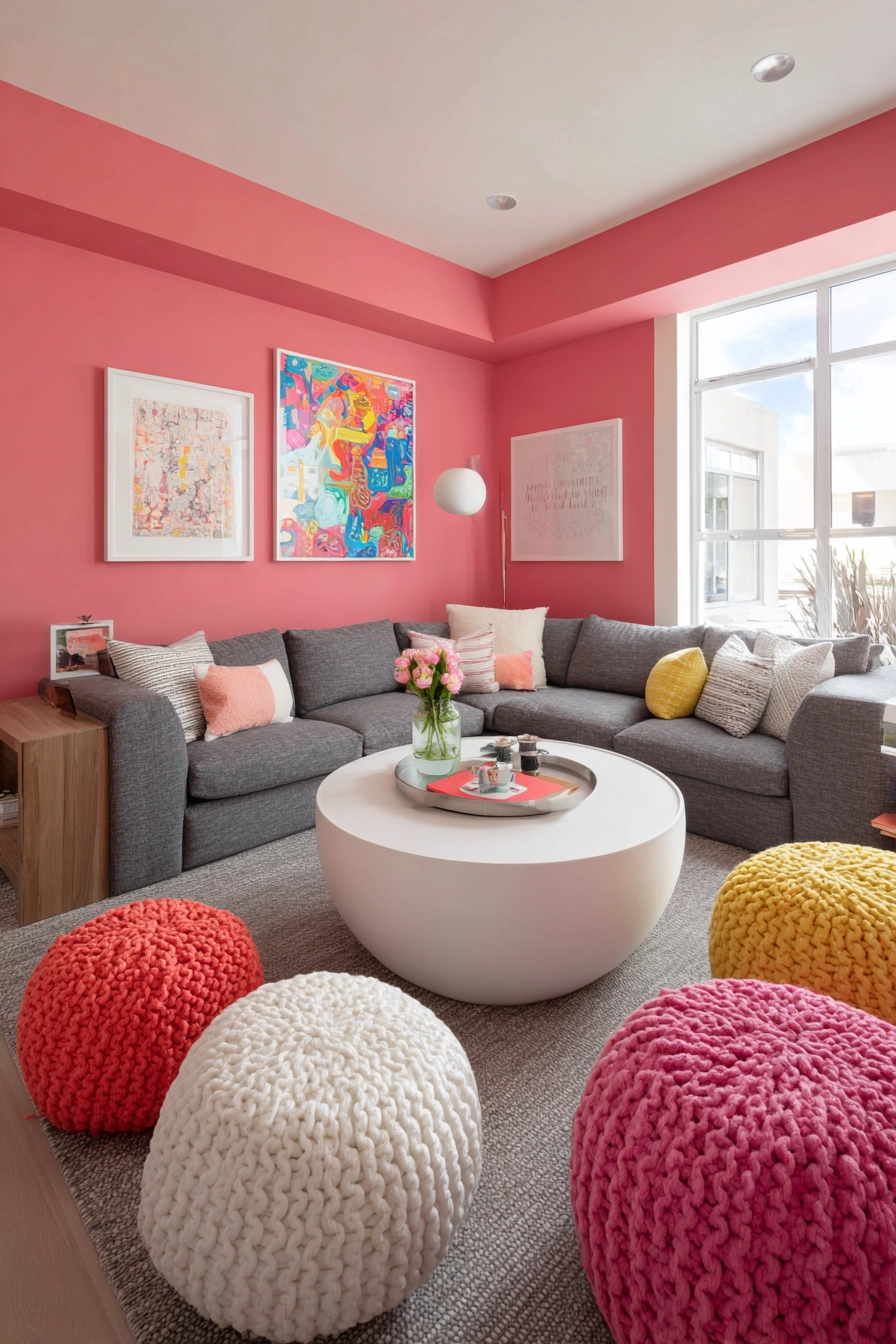 pink living room ideas 23
