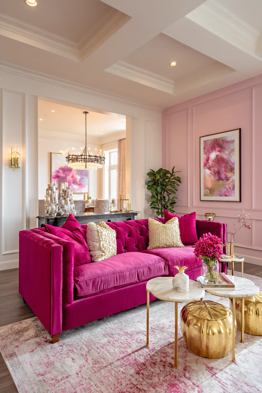 pink living room ideas 25