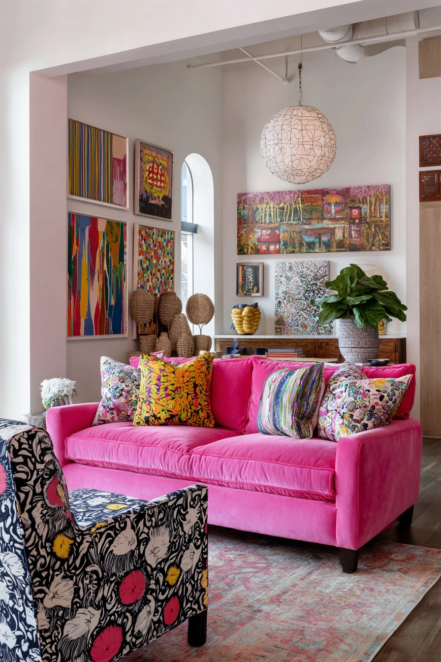 pink living room ideas 30