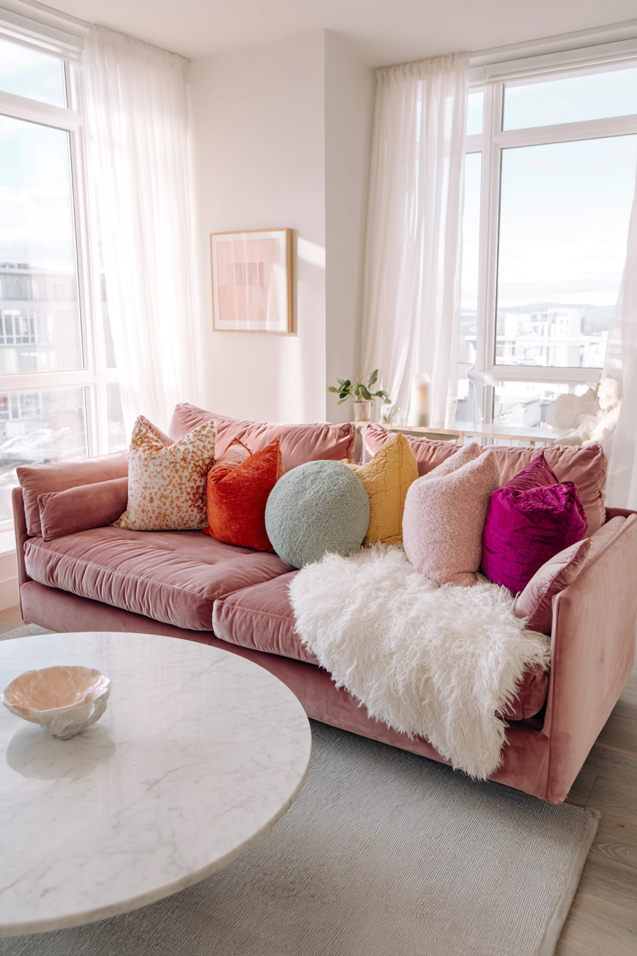 pink living room ideas 4