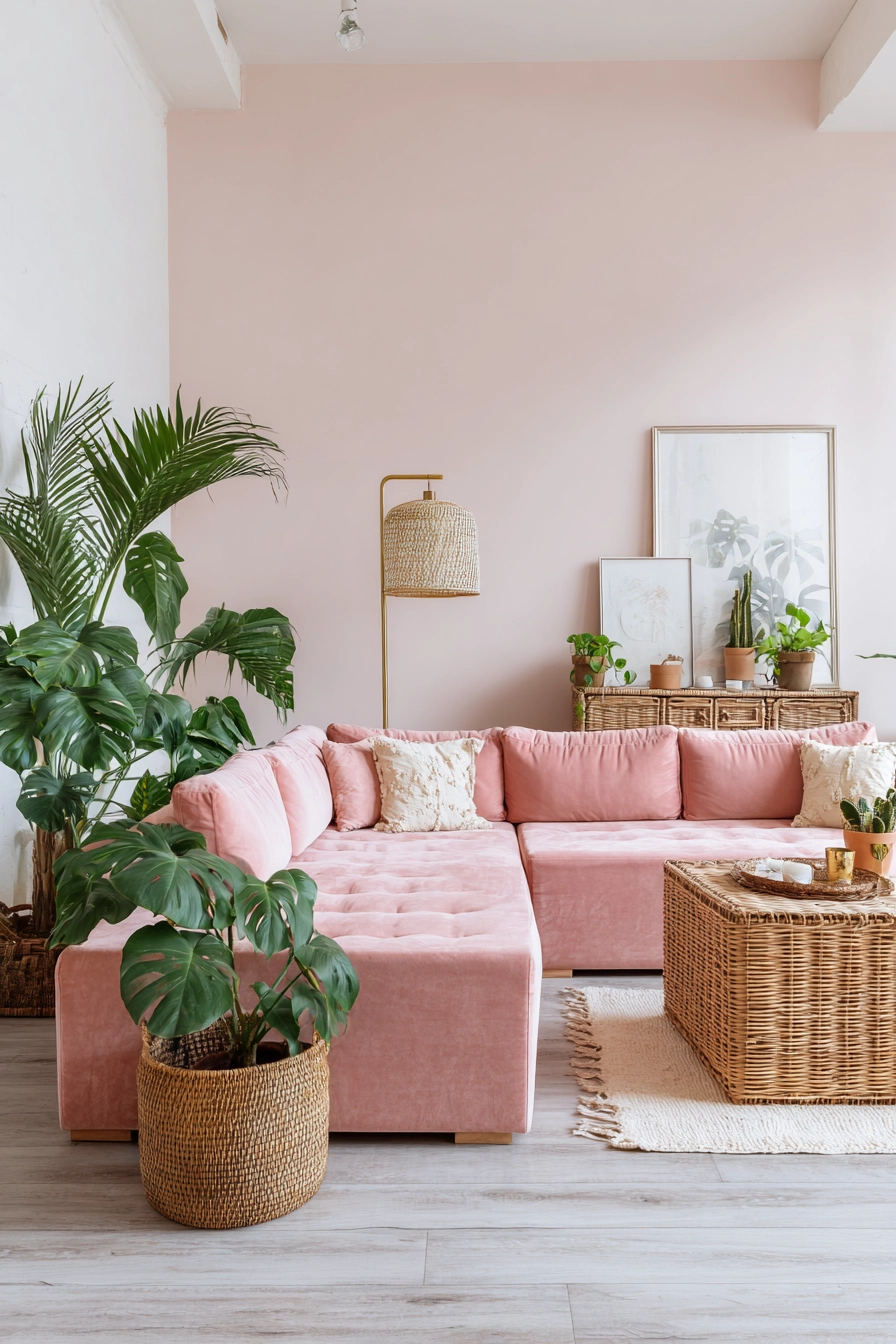 pink living room ideas 5