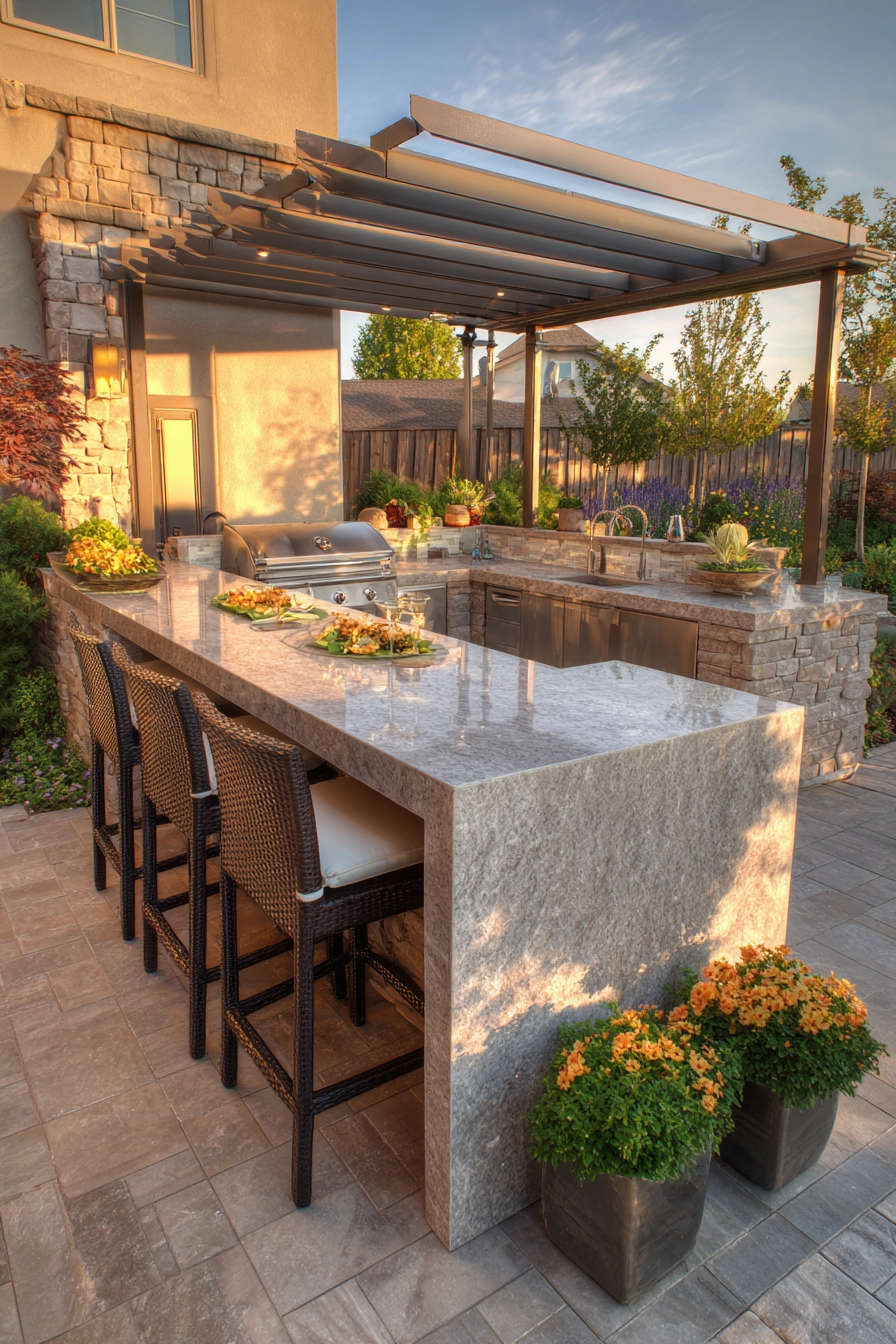 small outdoor kitchen ideas 38