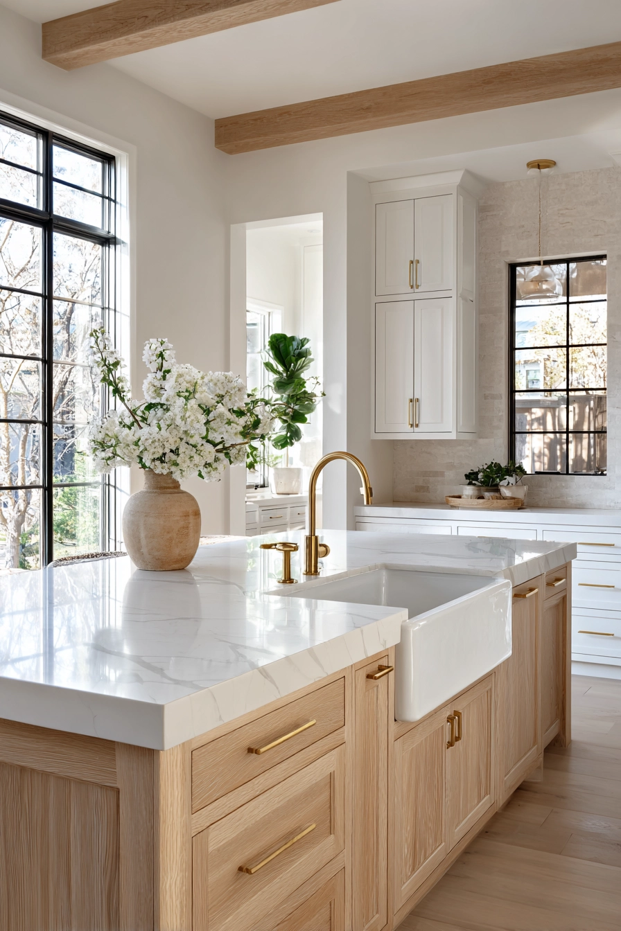 white oak and white kitchen 1
