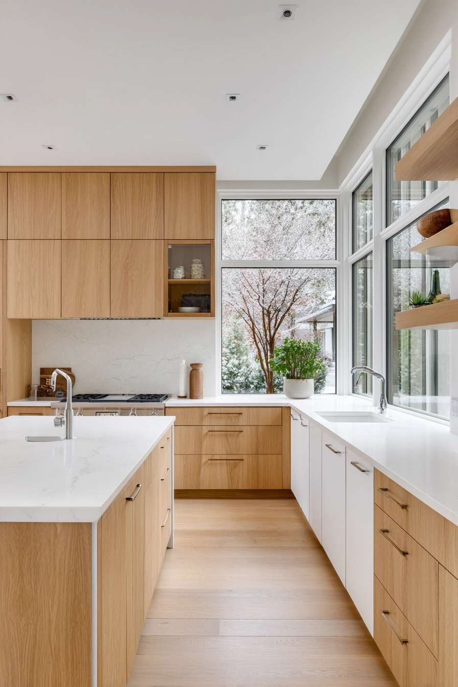 white oak and white kitchen 40